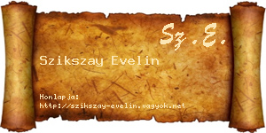 Szikszay Evelin névjegykártya